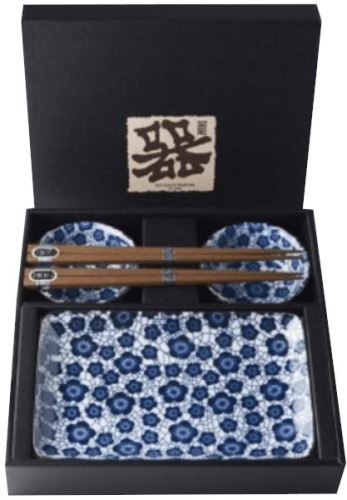 Set Made In Japan Sushi set Blue Plum Design 6 ks