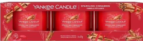 Dárková sada YANKEE CANDLE Sparkling Cinnamon 3x 37 g
