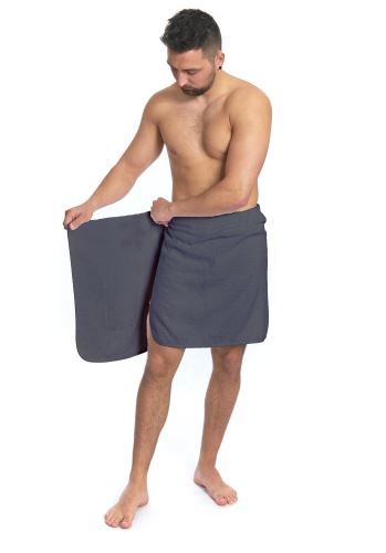 Ručník Interkontakt Pánský saunový ručník Dark Grey