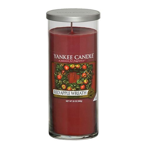 Svíčka ve skleněném válci Yankee Candle Věnec z červených jablek, 566 g