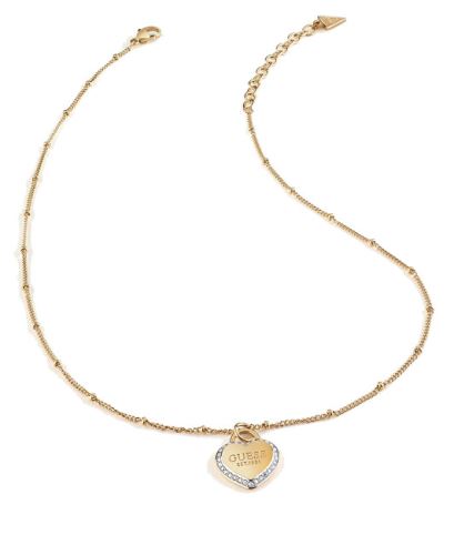 GUESS Moderní pozlacený náhrdelník se srdíčkem Fine Heart JUBN01420JWYGT/U
