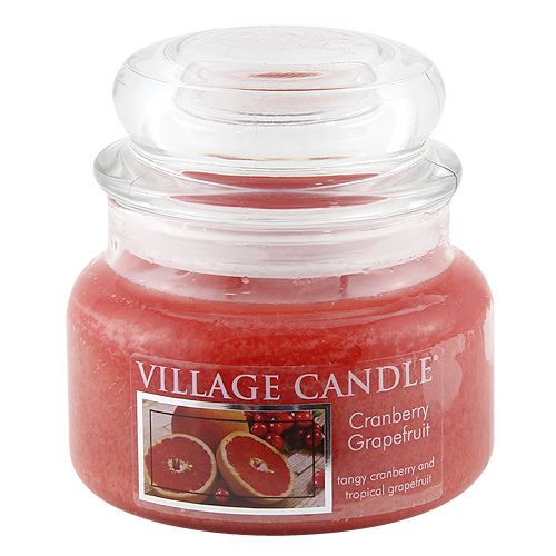 Svíčka ve skleněné dóze Village Candle Brusinka a grep, 312 g