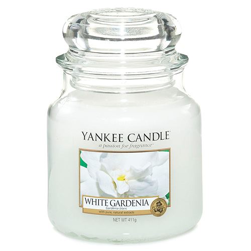 Svíčka ve skleněné dóze Yankee Candle Bílá gardénie, 410 g