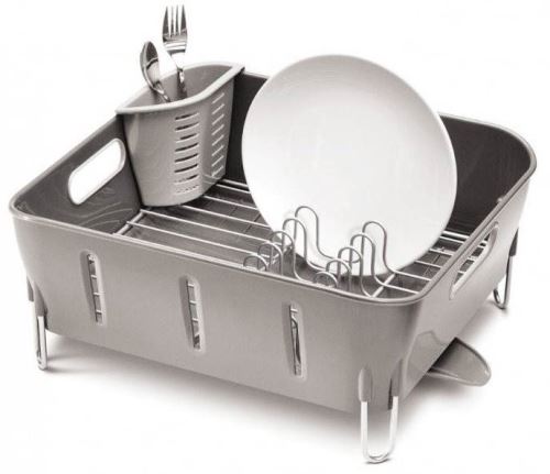 Odkapávač na nádobí Simplehuman Odkapávač na nádobí Compact, šedý plast