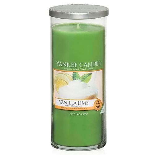 Svíčka ve skleněném válci Yankee Candle Vanilka s limetkami, 566 g