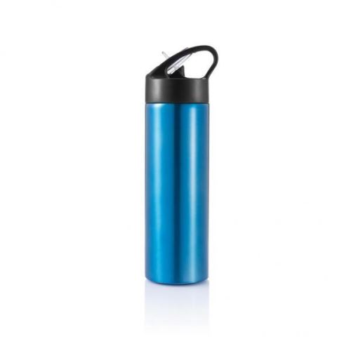 Sportovní láhev s brčkem Sport, 500 ml, XD Design, modrá/černá