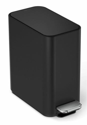 Pedálový úzký odpadkový koš Simplehuman – 5 l, matná černá ocel