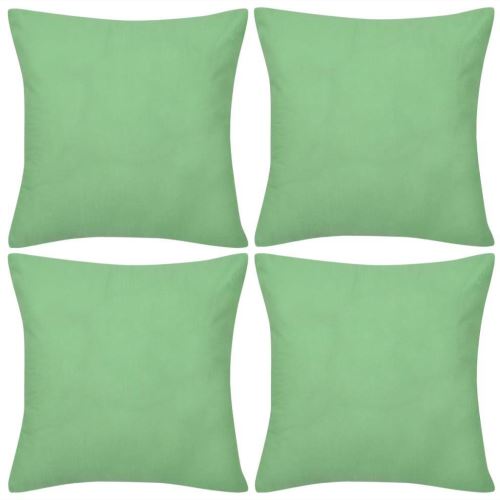 Povlak na polštář 4 jablkově zelené povlaky na polštářky bavlna 40 × 40 cm