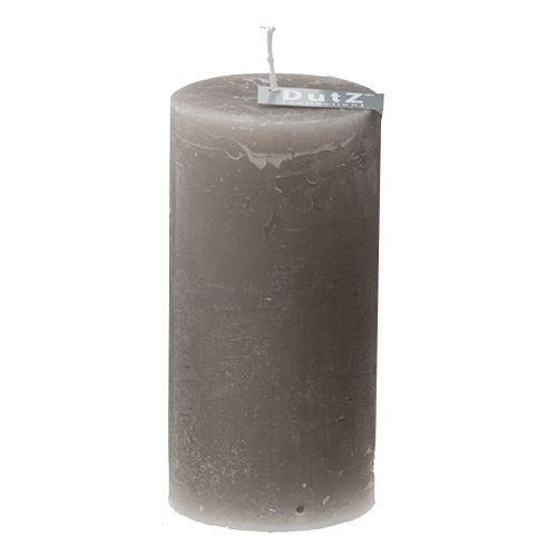 Rustikální svíčka DutZ Výška 16 cm, průměr 6 cm, barva světle šedá