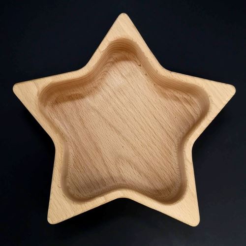 Miska AMADEA Dřevěná miska ve tvaru hvězdy, masivní dřevo, rozměr 21x21x4,5 cm