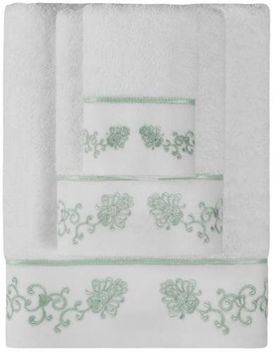 Ručník Soft Cotton Malý ručník Diara 30 x 50 cm, bílá - mentolová výšivka
