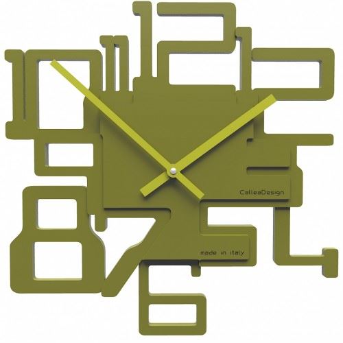 Designové hodiny 10-003 CalleaDesign Kron 32cm (více barevných verzí) Barva zelená oliva-54