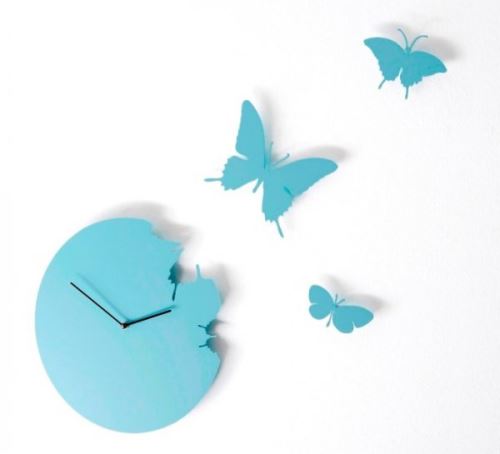 Designové hodiny Diamantini & Domeniconi Butterfly sky blue 40cm