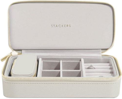 Šperkovnice Stackers, Cestovní šperkovnice Oatmeal Large Zipped Jewellery Box | krémová