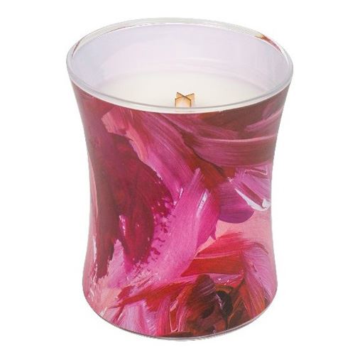 Svíčka oválná váza WoodWick Červený rybíz a cedr, 275 g