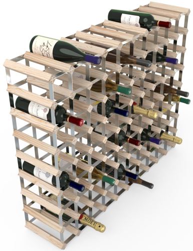 Stojan na víno RTA na 90 lahví, přírodní borovice - pozinkovaná ocel / sestavený