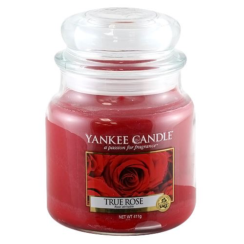 Svíčka ve skleněné dóze Yankee Candle Opravdová růže, 410 g