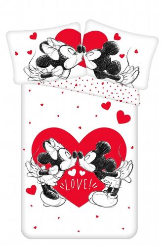 Dětské povlečení Jerry Fabrics Mickey and Minnie Love s velkým sdrcem