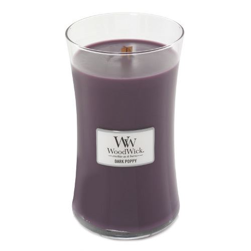 Svíčka oválná váza WoodWick Tmavý mák, 609.5 g