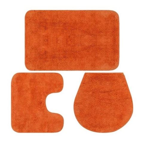 Koupelnová předložka Sada koupelnových předložek 3 kusy textilní oranžová