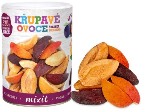 Lyofilizované ovoce Mixit Křupavé ovoce - švestka a meruňka 65g