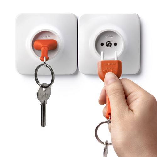 Unplug věšáček na klíče s klíčenkou, oranžová klíčenka
