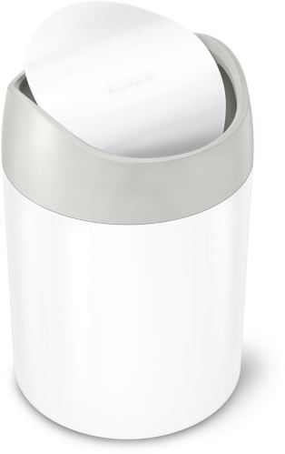Simplehuman Mini odpadkový koš na stůl, 1,5 l, bílá ocel, CW2079