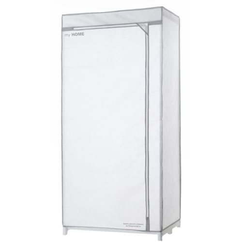 Textilní šatní skříň Compactor My Home - bílá, kovový rám, 75 x 50 x 150 cm
