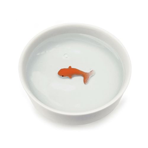 Miska na vodu Gold Fish, keramika, bílá