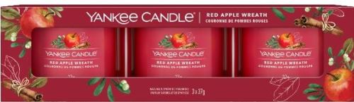 Dárková sada YANKEE CANDLE Red Apple Wreath 3x 37 g