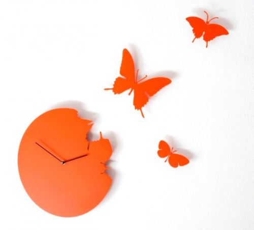 Designové hodiny Diamantini & Domeniconi Butterfly orange 40cm