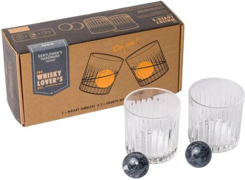 Sklenice Gentlemen's Hardware Sada dvou sklenic na whisky s chladícími kameny