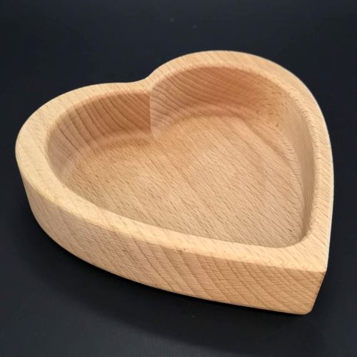 Miska AMADEA Dřevěná miska ve tvaru srdce, masivní dřevo, rozměr 13,5x13,5x4,5 cm
