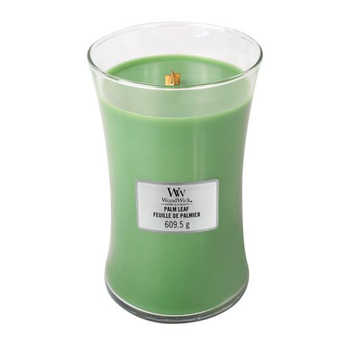Svíčka oválná váza WoodWick Palmový list, 609.5 g