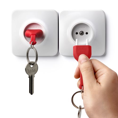 Unplug věšáček na klíče s klíčenkou, červená klíčenka