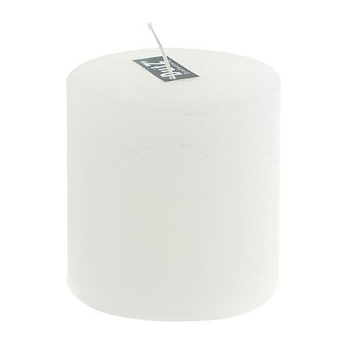 Rustikální svíčka DutZ Výška 10 cm, průměr 10 cm, barva bílá