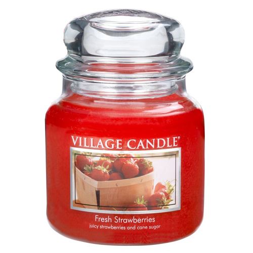Svíčka ve skleněné dóze Village Candle Čerstvé jahody, 454 g