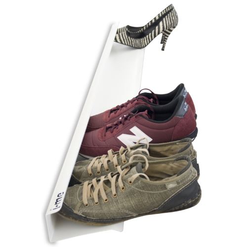 Police na boty nástěnná Shoe Rack,120cm, bílá