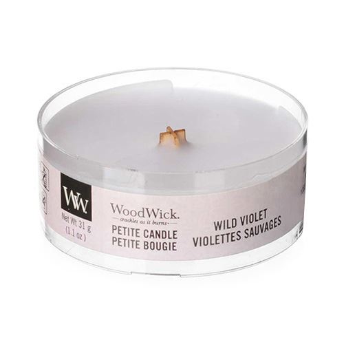 Drobná svíčka WoodWick Divoká fialka, 31 g