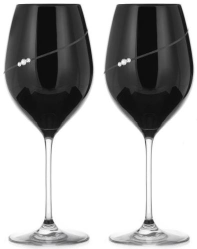 Sklenice Diamante sklenice na červené víno Silhouette City Black s kamínky Swarovski 470 ml 2KS