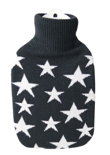 Termofor Hugo Frosch Classic s pleteným obalem – bílé hvězdy
