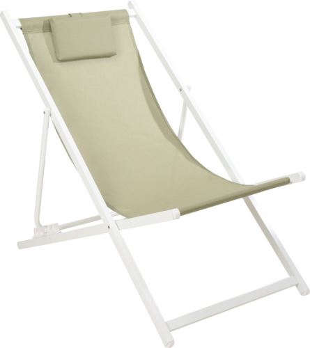 PROGARDEN PROGARDEN Lehátko zahradní židle skládací bílá/zelená KO-FD4100170