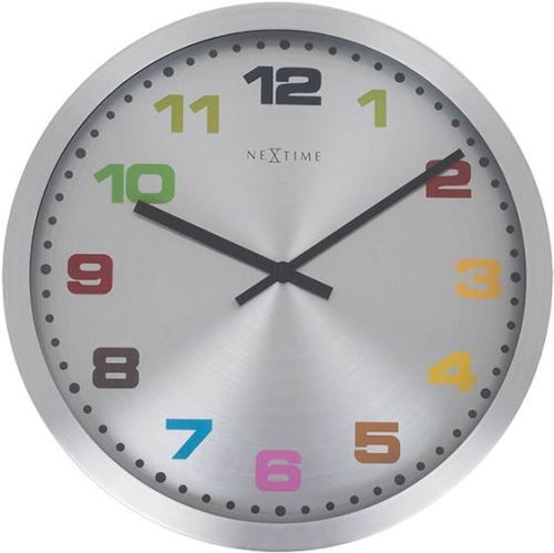 Designové nástěnné hodiny 2907kl Nextime Mercure Color 45cm