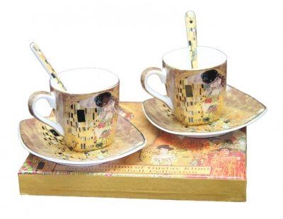 Sada šálků HOME ELEMENTS Šapo sada espresso se lžičkami - Klimt