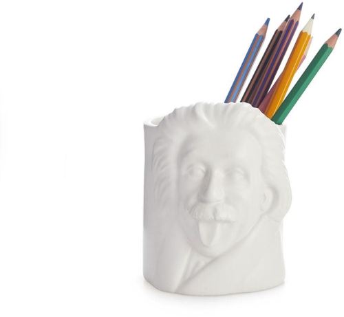 BALVI Stojánek na tužky Albert Einstein 27220, keramika, v.11,5 cm, bílý