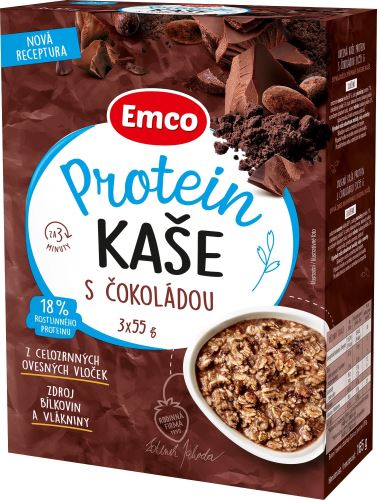 Müsli Emco Kaše proteinová s čokoládou 3x55g