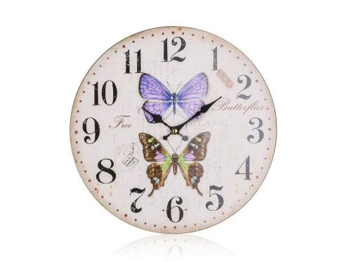 Nástěnné hodiny HOME DECOR Nástěnné hodiny Butterflies 34 cm