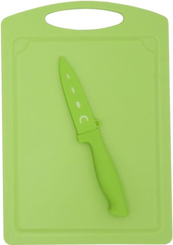 Krájecí deska STEUBER 29x20 cm s nožem na loupání, zelená