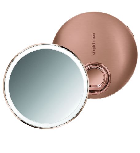 Kapesní kosmetické zrcátko Simplehuman Sensor Compact, LED osvětlení, 3x, dobjecí, gold