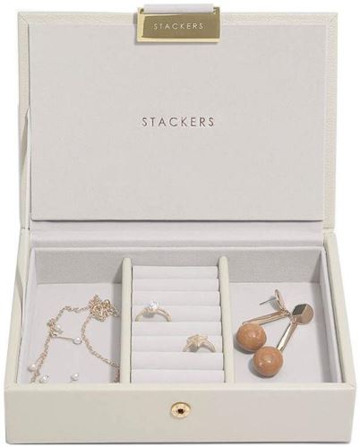Krabička na šperky Stackers, Box na šperky Oatmeal Mini Lid | krémová